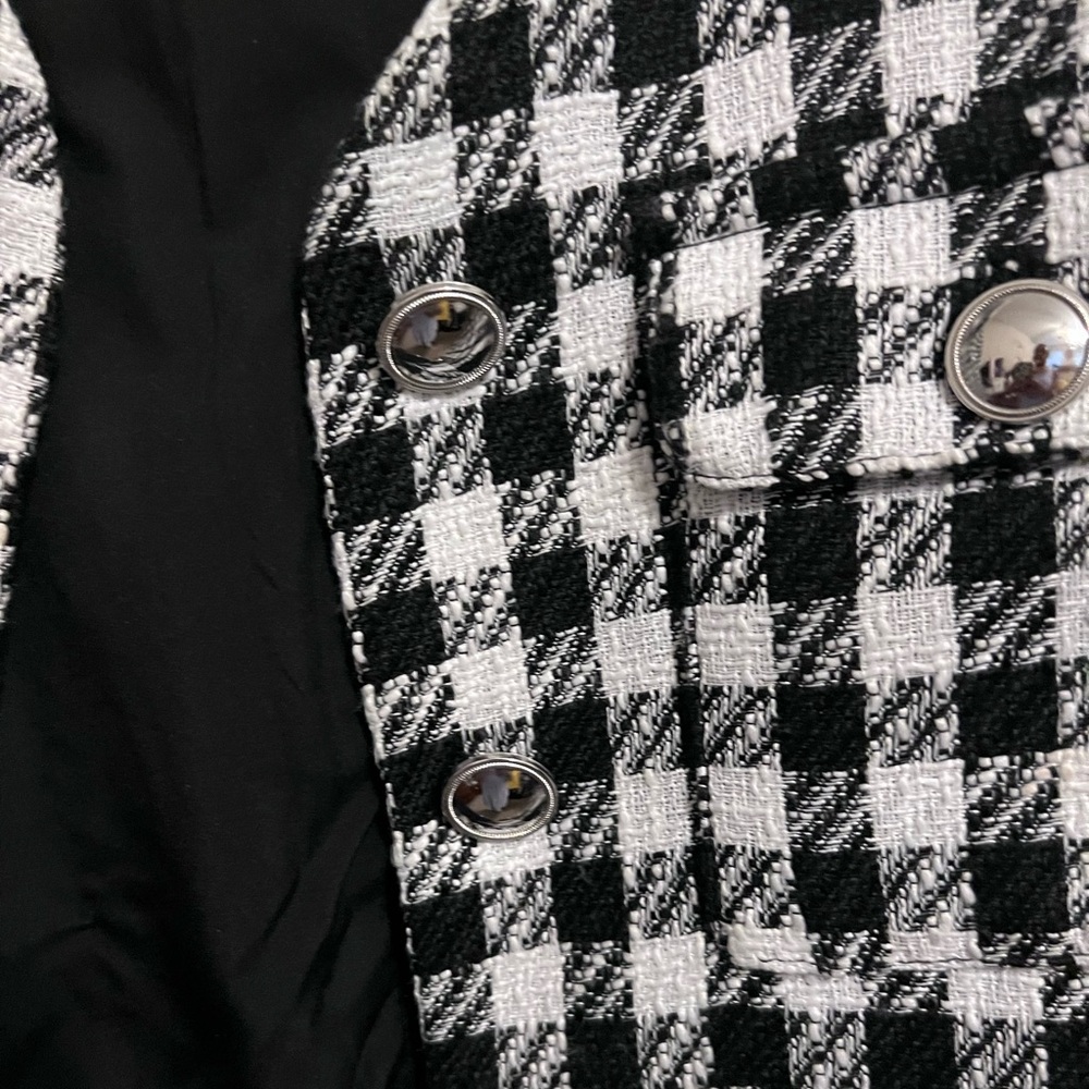 Rachel Zoe Plaid Cropped Blazer Women's Size L Academia Preppy. NWT - Picture 4 of 9